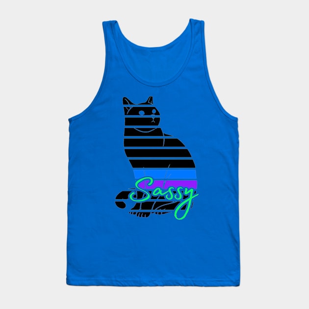 Abstract Cat Art Tank Top by AlondraHanley